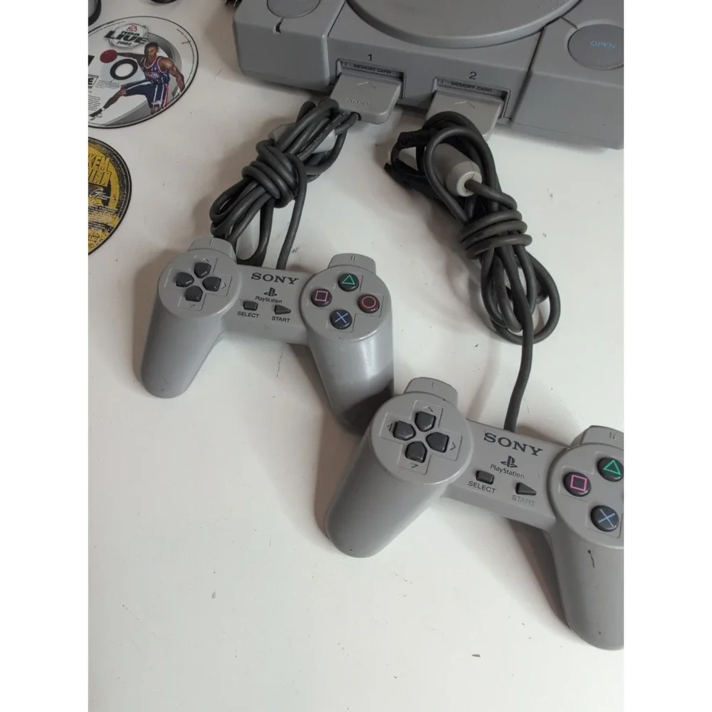 Sony PlayStation 1 PS1 Console Bundle SCPH-5501  w Controllers Cords Games More!